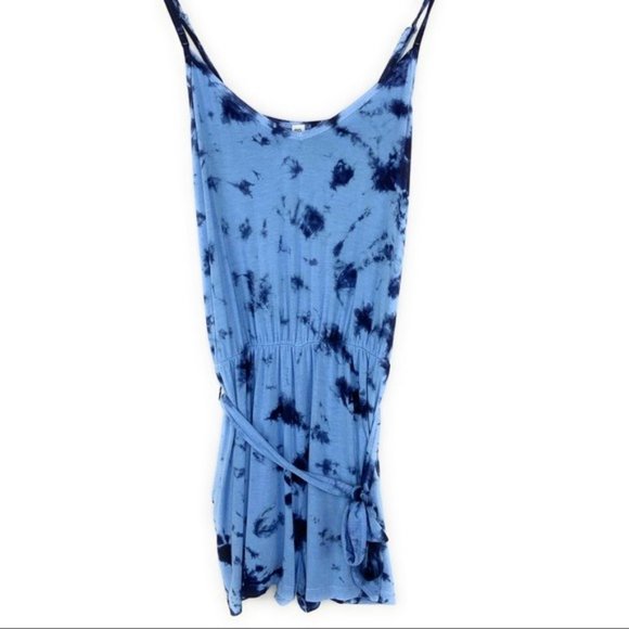 NWT BP Tiedye Belted Romper in Blue - Picture 2 of 7